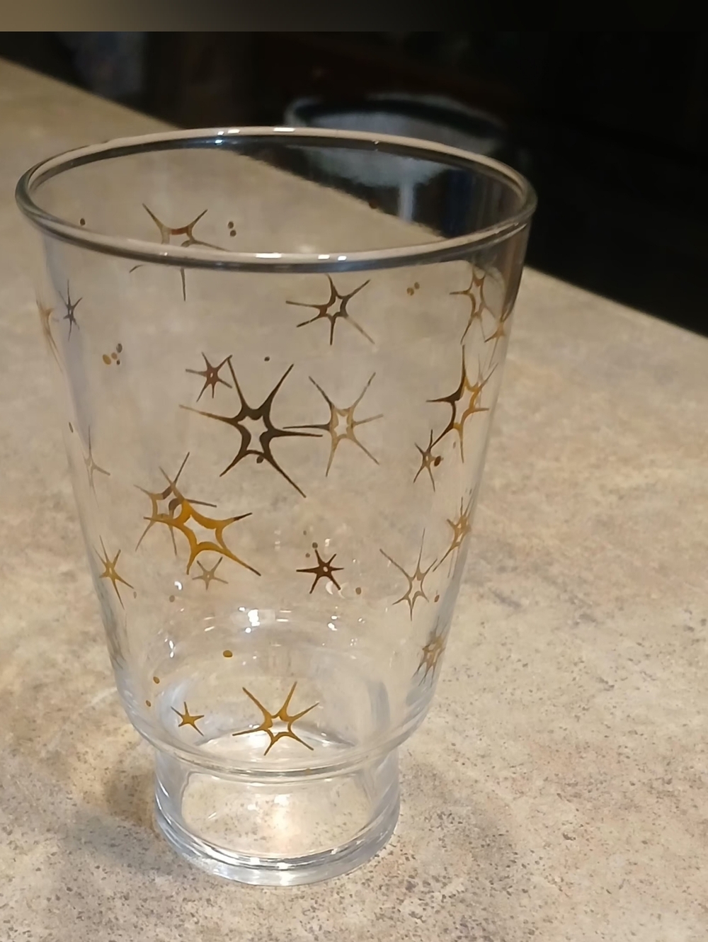 Retro Gold Starburst Glass Tumbler